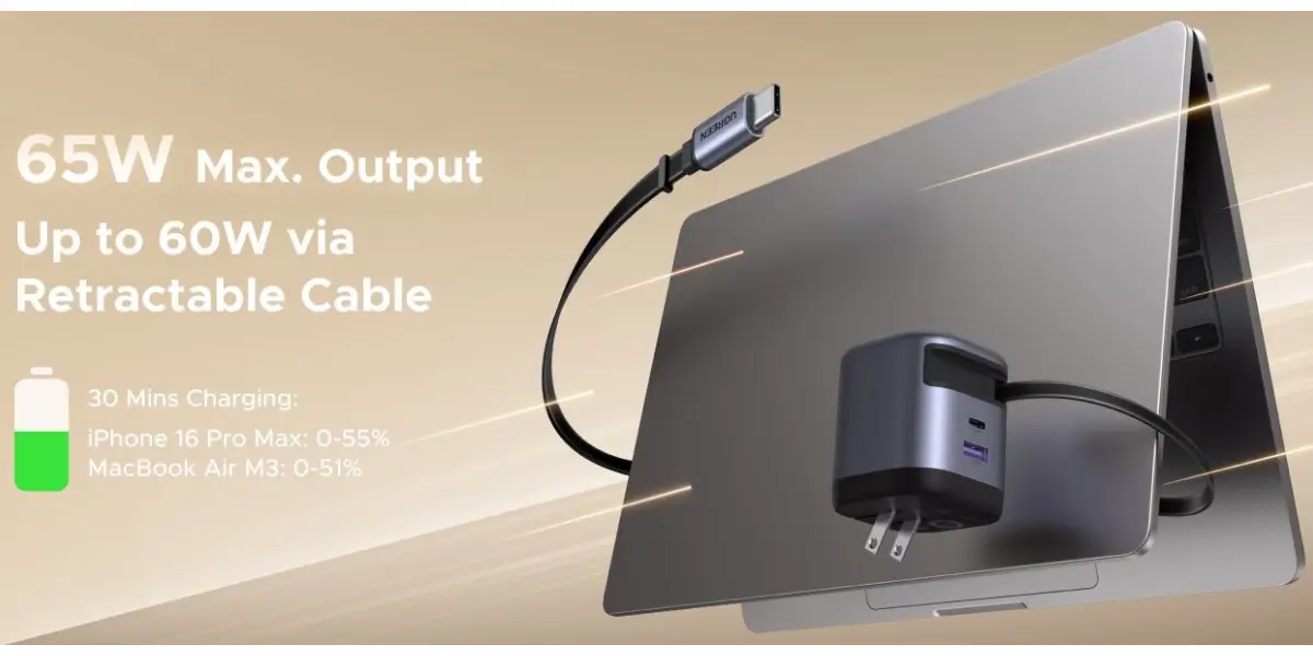 UGREEN Nexode X606 100W GaN USB-C Retractable Charger.webp UGREEN Nexode X606 100W GaN USB-C Retractable Charger.webp